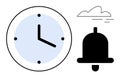 Clock with Alarm Bell Highlighting Time Management and Notification Concept Royalty Free Stock Photo