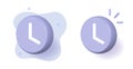 Clock alarm 3d timer stopwatch icon vector graphic set, time watch ring countdown alert render reminder illustration, deadline