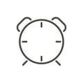 Clock alarm icon vector. Line wake up symbol.