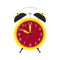 Clock alarm vector icon time isolated. Wake up background illustration Royalty Free Stock Photo