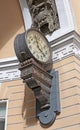 The clock of the arch of The General Staff Building. St Petersburg. Russia