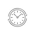 Clock and Arrow Circle - Time, Management, Process Cycle, Time Tracking Icon Royalty Free Stock Photo