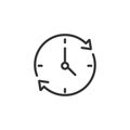 Clock with arrows around linear icon Royalty Free Stock Photo