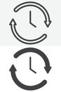 Clock arrows refresh line and solid vector icon set Royalty Free Stock Photo