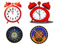 Clock and astronomical clock Royalty Free Stock Photo