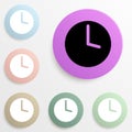 clock badge color set. Simple glyph, flat vector of web icons for ui and ux, website or mobile application Royalty Free Stock Photo
