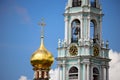 Clock of the big Bell tower of the Sergiev Posad monastery. Sergiev Posad, Russia Royalty Free Stock Photo