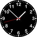 Clock with black dial.