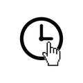 Clock - black vector icon, clock setting icon. time icon