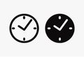 Clock black vector icon design. Timers clock icon set. Stopwatch symbol countdown, linear and solid UI UX icons set Royalty Free Stock Photo
