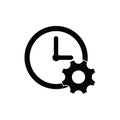 Clock - black vector icon, clock setting icon. time icon