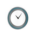 Clock in blue and silver style isolated on background. Royalty Free Stock Photo
