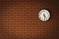 Clock on brick wall