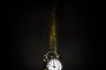 clock with bright falling sequins. High quality photo