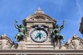 Clock With Bronze Sculptures Of Angels In Monaco Royalty Free Stock Photo