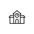 Clock, Building icon. Element of building icon. Thin line icon for website design and development, app development. Premium icon