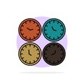 Clock, Business, Clocks, Office Clocks, Time Zone, Wall Clocks, World Time Abstract Circle Background Flat color Icon Royalty Free Stock Photo