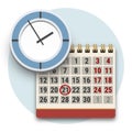 Clock and Calendar icon. Deadline or time management concept Royalty Free Stock Photo