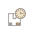 Clock with Cardboard Box vector concept colored icon or symbol Royalty Free Stock Photo