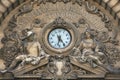 clock on the CEC Palace building in Bucharest Royalty Free Stock Photo