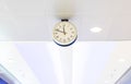 Clock on ceiling at airport Royalty Free Stock Photo