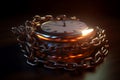 Clock chain with interior light. Generate ai