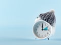 Clock changing from summer to winter time. wintertime concept. 3d rendering Royalty Free Stock Photo