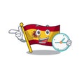 With clock character spain flag is stored cartoon drawer