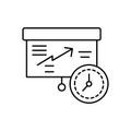 Clock, chart icon. Simple line, outline vector elements of time management for ui and ux, website or mobile application