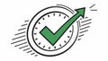 Clock with checkmark, time management vector design Generative AI