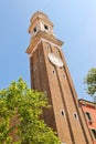 The clock on the Church Saint Apostoli bell tower of in Venice Royalty Free Stock Photo