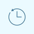 clock and circular arrow field outline icon. Element of 2 color simple icon. Thin line icon for website design and development, Royalty Free Stock Photo