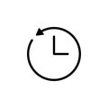 clock and circular arrow icon. Element of minimalistic icons for mobile concept and web apps. Thin line icon for website design an Royalty Free Stock Photo