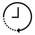 Clock circular icon in line style, clock hand. Circular icon for time tracking at work. Use pixel perfect line circular Royalty Free Stock Photo