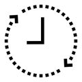 Clock circular icon in line style, clock hand. Circular icon for time tracking at work with timestamps. Use line Royalty Free Stock Photo