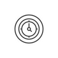Clock circular line icon. Round simple sign. Royalty Free Stock Photo