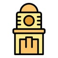 Clock city building icon vector flat