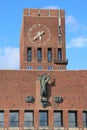 Clock in City Hall of Oslo, Norway Royalty Free Stock Photo