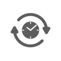 clock with clockwise icon. Vector illustration decorative design Royalty Free Stock Photo