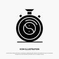 Clock, Concentration, Meditation, Practice solid Glyph Icon vector