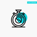 Clock, Concentration, Meditation, Practice turquoise highlight circle point Vector icon