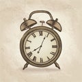 Clock concept in retro style. Watch vintage isolated.