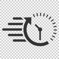 Clock countdown icon in flat style. Time chronometer vector illustration on isolated background. Clock business concept.