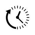 Clock countdown icon in flat style. Time chronometer vector illustration on white isolated background.  Clock business concept. Royalty Free Stock Photo
