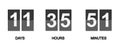 Clock counter countdown flip scoreboard vector timer.
