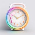 This clock 3D clay icon on a white background