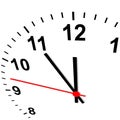 Clock 3D - eleven fifty-five Royalty Free Stock Photo