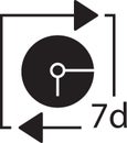 Clock with 7days icon. Vector illustration decorative design