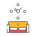 clock design tool on wall icon color illustration