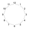 Clock dial 6 - hours digit minute dashes